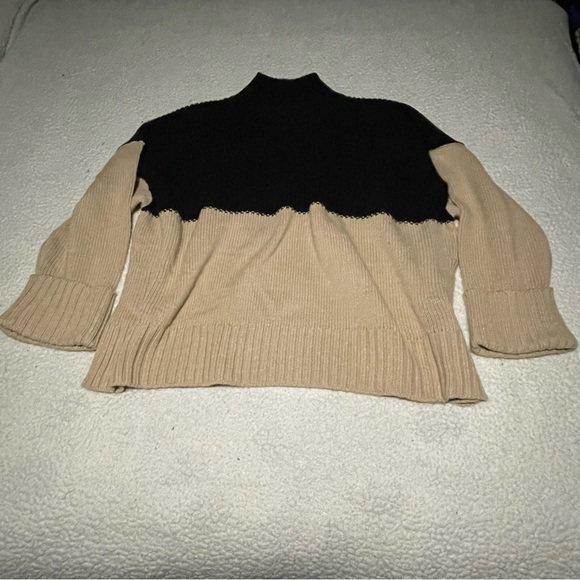 ASOS design curve high neck sweater size 22 colour block black and camel - Picture 2 of 9